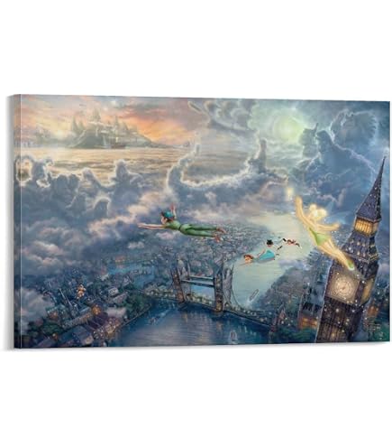 Amazon.co.jp: 西洋絵画 ピーターパン 42x30cm トーマスキンケード